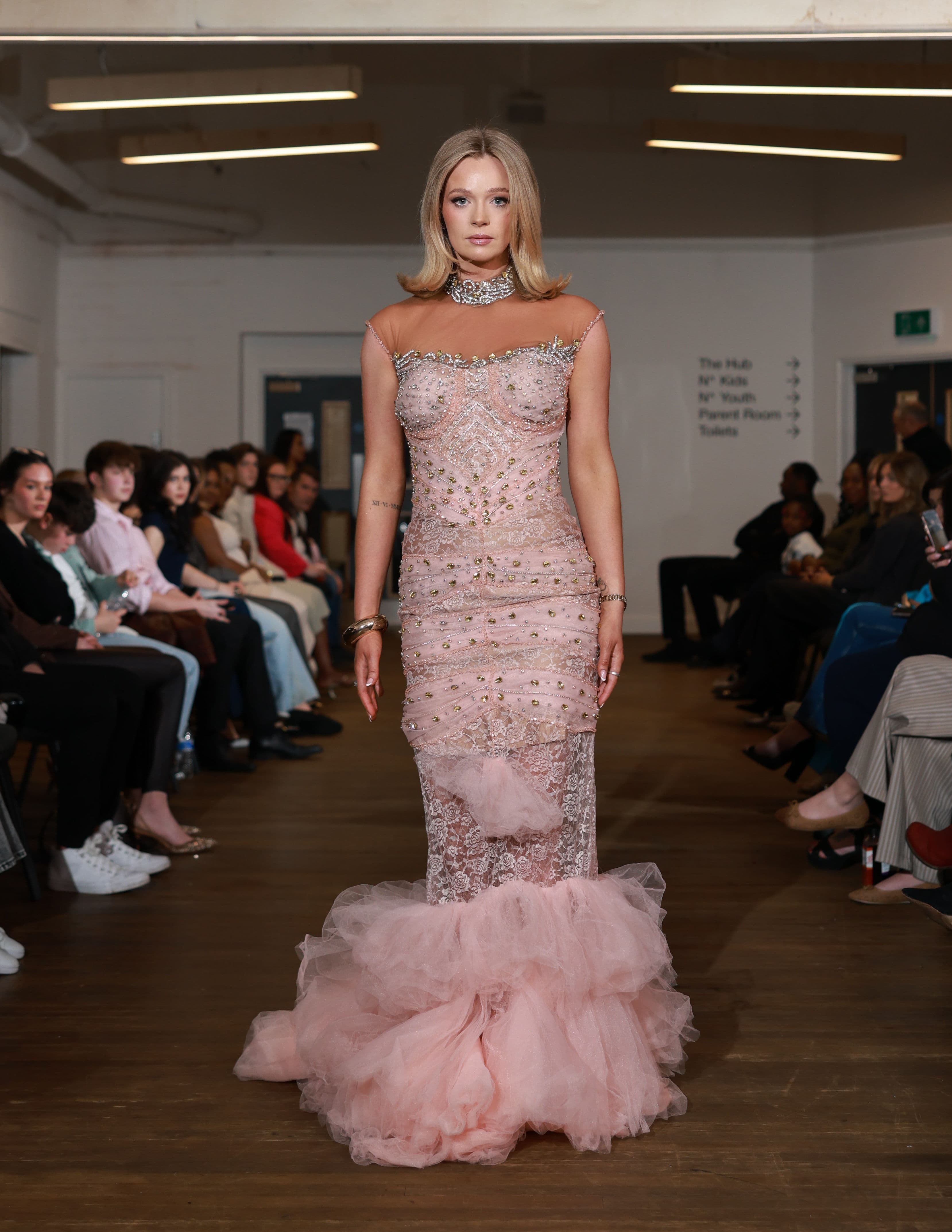 Fashion Week Yorkshire runway showcase 1: Model wearing couture fashion design